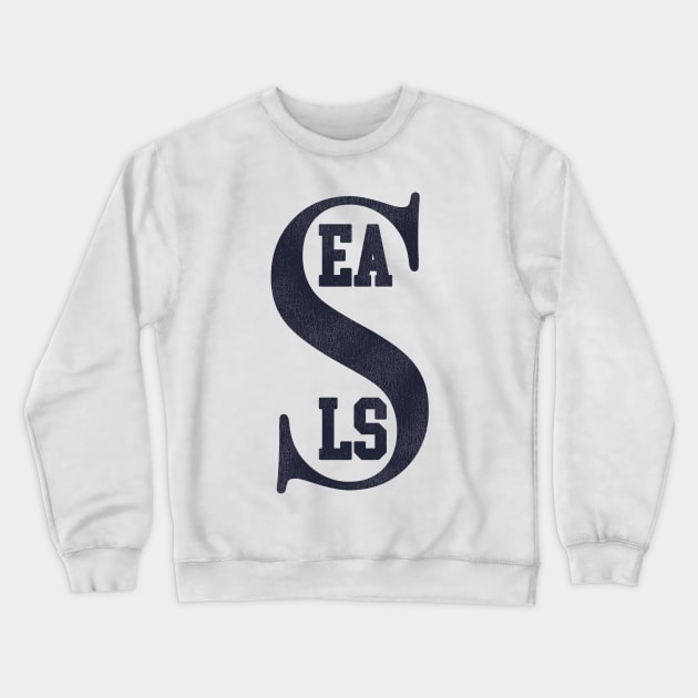 Defunct San Francisco Seals Baseball Jersey Crest Crewneck Sweatshirt by Defunctland